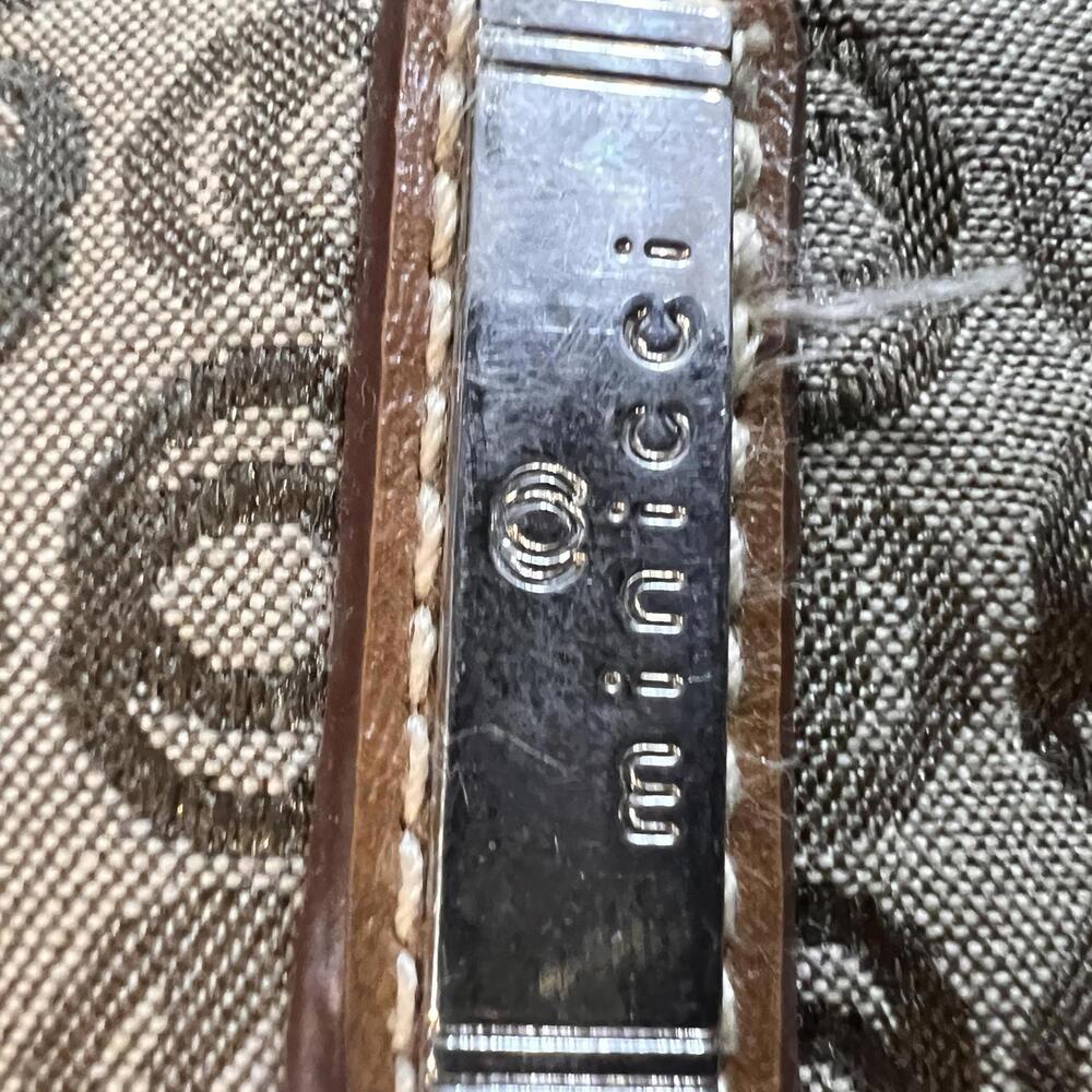 Women's Brown Patterned Backpack With Leather Trim - image 4